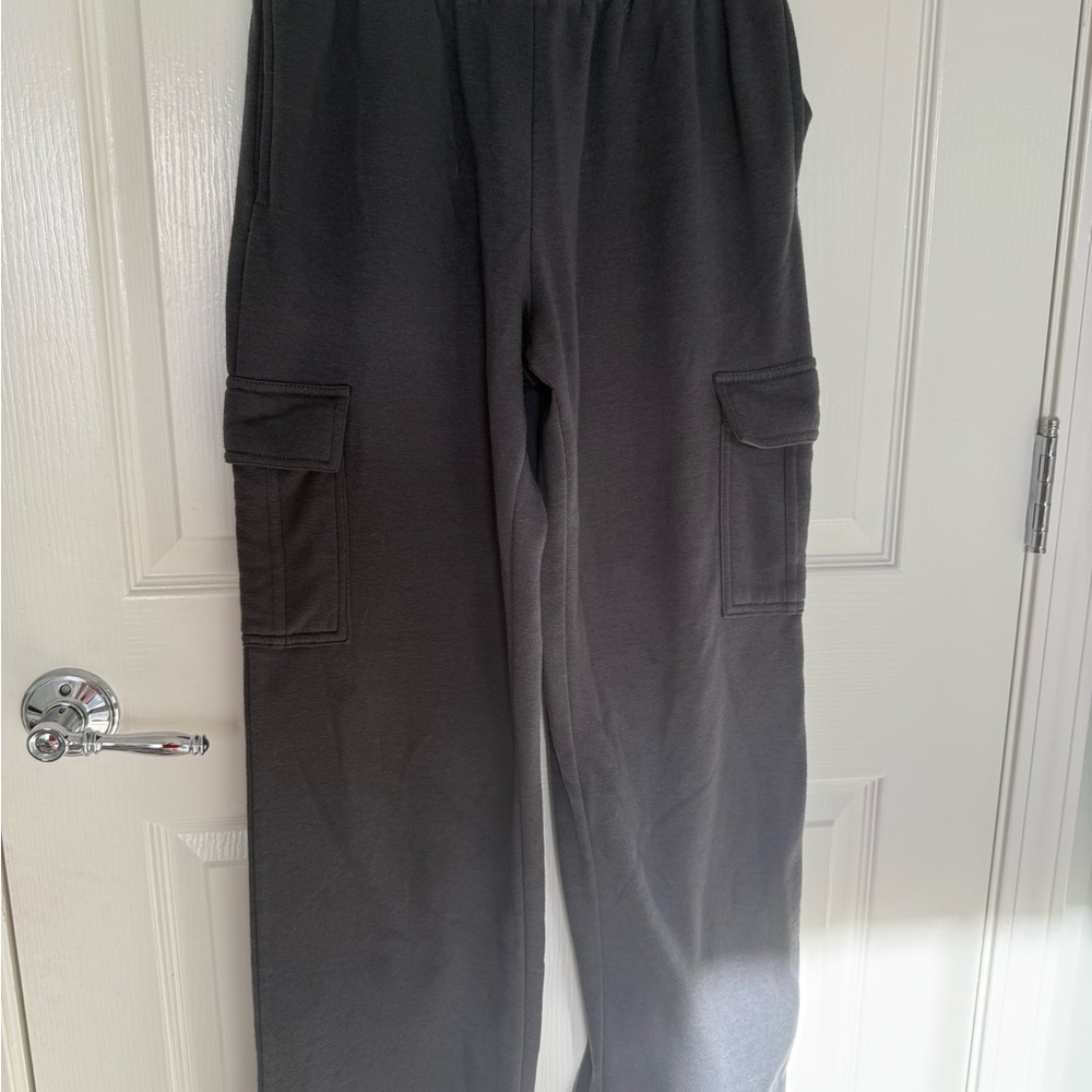 Pink Republic Gray Trousers Straight Leg Cotton Blend